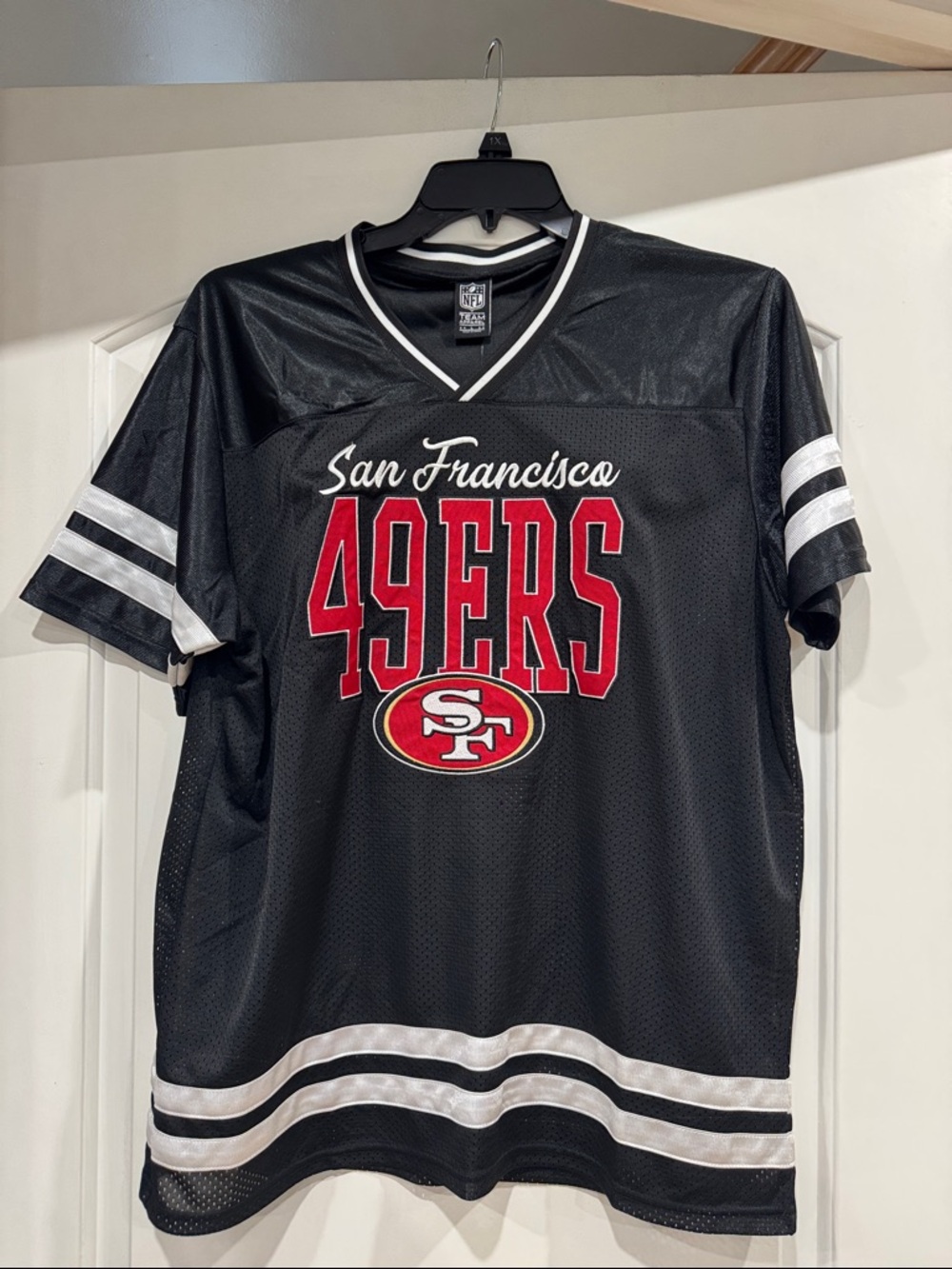 NFL San Francisco 49ERS Black & Red Mesh Fan Jersey